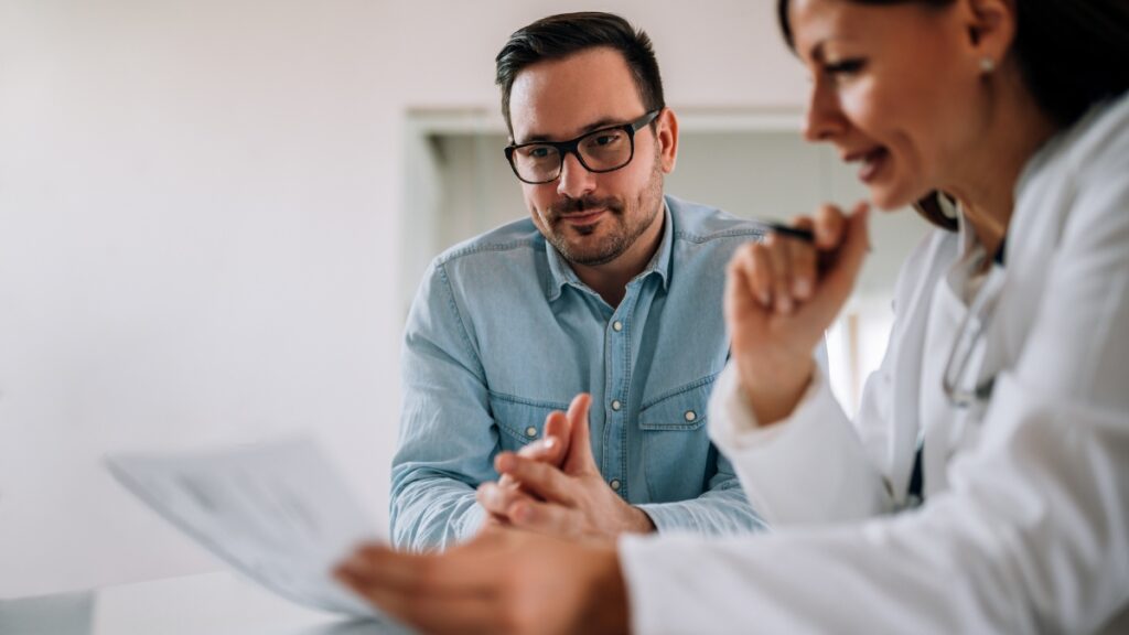 A man inquires about Magellan rehab in Knoxville, TN during a consultation