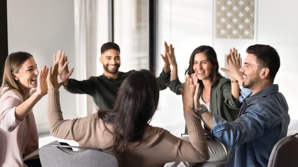 A group therapy exercise as part of aftercare treatment.