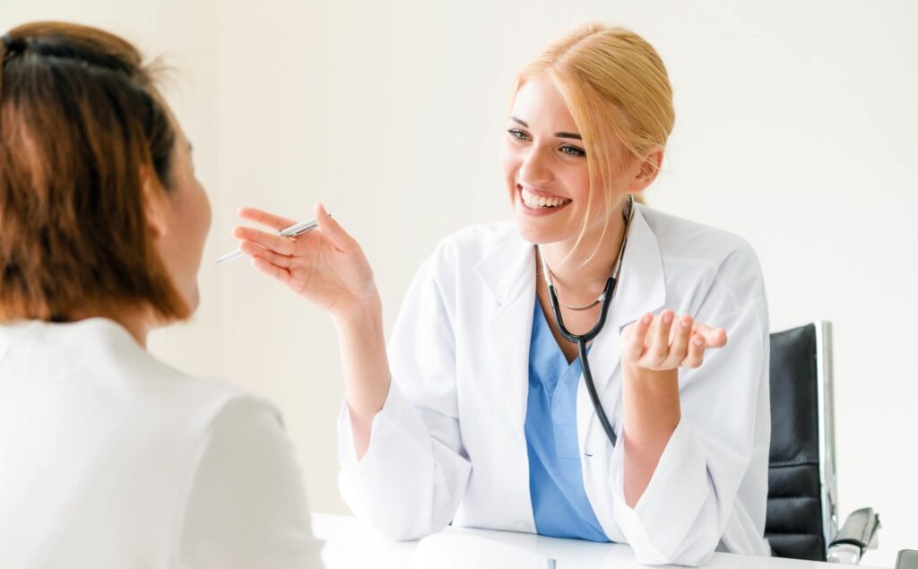 Medical professional guiding a client through the partial hospitalization program in Knoxville.